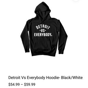Detroit Vs Everybody Hoodie- Black/White